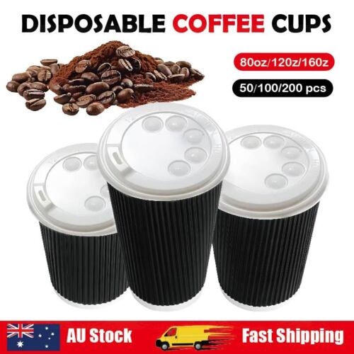 Disposable Coffee Cups Bulk Takeaway Paper Triple Wall Take Away  8oz/120z/160z