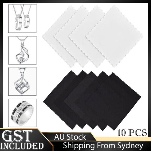 10PCS Microfiber Cleaning Cloths Cotton Suede Useful Silver Polishing Cloth NEW