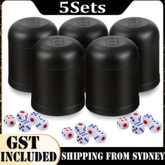 5 Set of 2 Straight Dice Cup With 12x Dice KTV Pub Casino Party Game Toy Profess