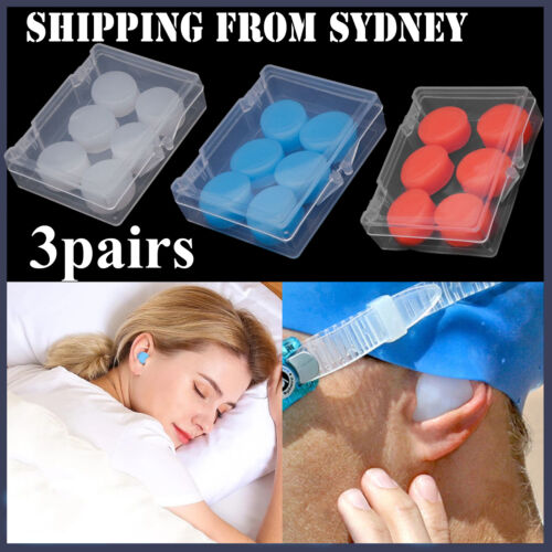 3 Pairs Soft Silicone Ear Plugs Comfortable Adjustable Sleep Anti Snore Moldable