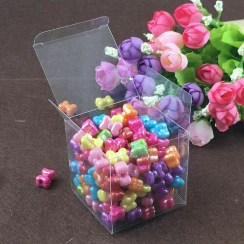 200pcs CLEAR PVC Gift Boxes Plastic Cube Transparent Display Case Square Box Pac