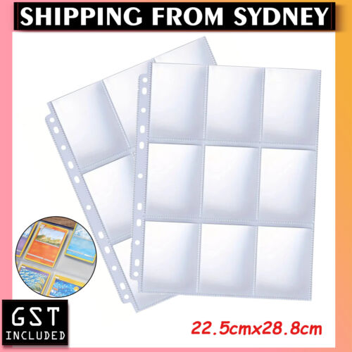 100pcs Wallets Album Pages Collection,Transparent Game Card Sleeves Holder Set