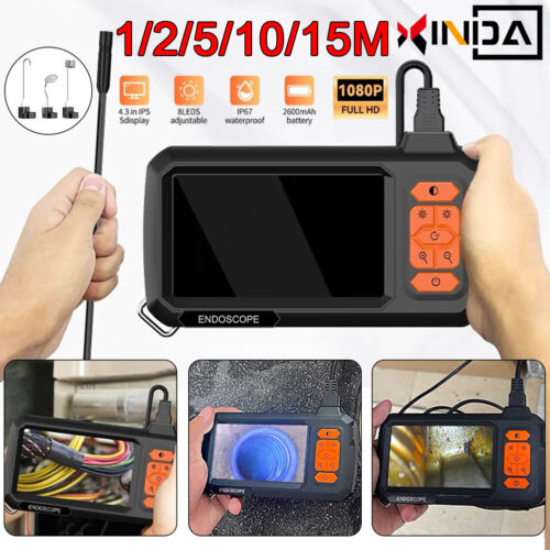 8mm 1080P Lnspection Borescope Lens Screen Endoscope Car Lndustrial 4.3