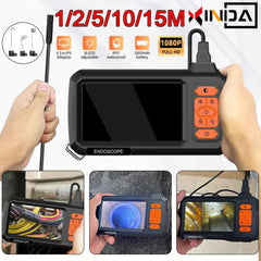 8mm 1080P Lnspection Borescope Lens Screen Endoscope Car Lndustrial 4.3" Camera