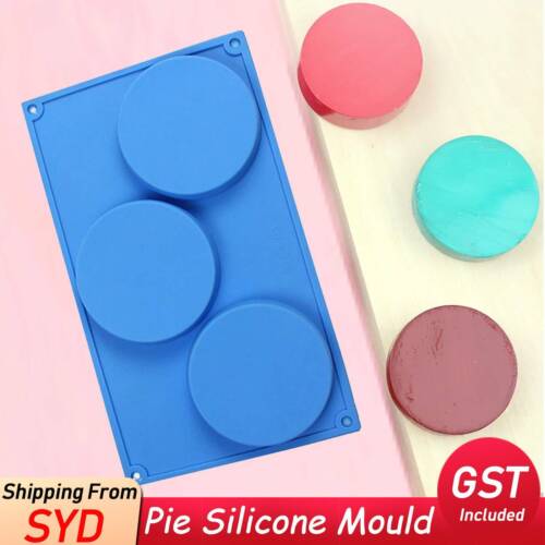 3 Holes Silicone Cake Pie Custard Tart Resin Mold Bakeware Coaster Tray Moulds