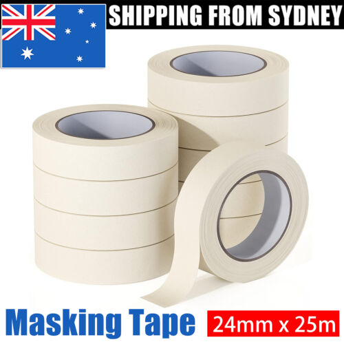 Masking Tape Painting Crepe Paper White 24mm x 25m Housing Tools Painter Art NEW