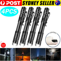 4x Mini Light Pen Micro Tiny Penlight Small LED Torch Tactical Flashlight Bright