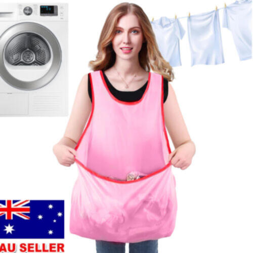 Laundry Apron Oxford Cloth Apron with Large Pocket Portable Clothes Drying Apron