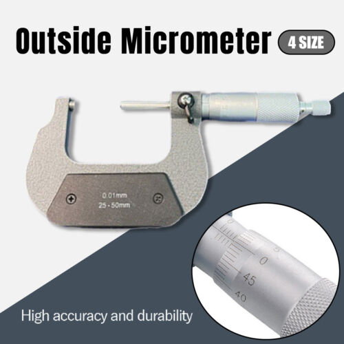 High Precision 0-100MM Outside Micrometer Alloy Head Spiral Measuring Tool AU