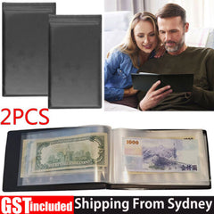 2X Black BankNote 20 Pages Album Stock Collection Storage Currency Holder Pocket