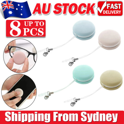 1-8PCS Macaron Shaped Mobile Phone Screen Lens Glasses Wipe Cleaning Candy Color