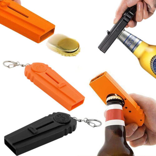 Bottle Cap Launcher Beer Drink Shooter Key Opener Flying Gun Ring Gift Top Zappa