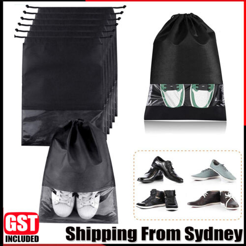 Portable Shoes Bag Travel Storage Pouch Drawstring Bag Non-woven Shoe Bag
