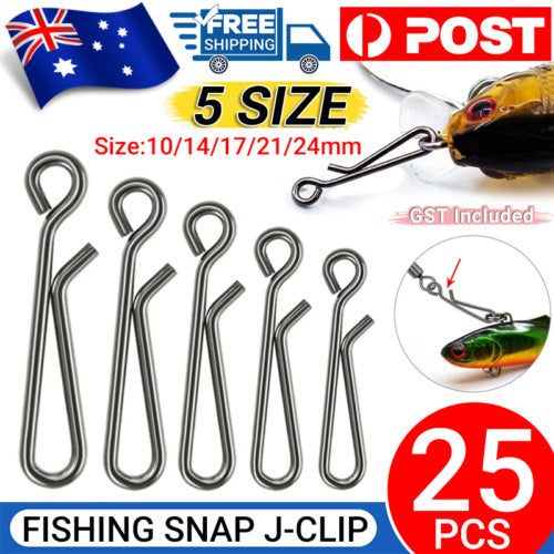 Fishing Snap J Clip Connector 25pcs - Fastest Changing Squid Jig Egi Swivel Lure