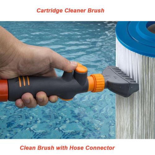 Handheld Water Wand Swimming Pool Filter Cartridge Cleaner Brush Remove Dirty