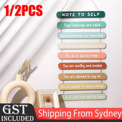 Health Wall Art Decors Positive Psychology Affirmations Wall Wooden Hanging