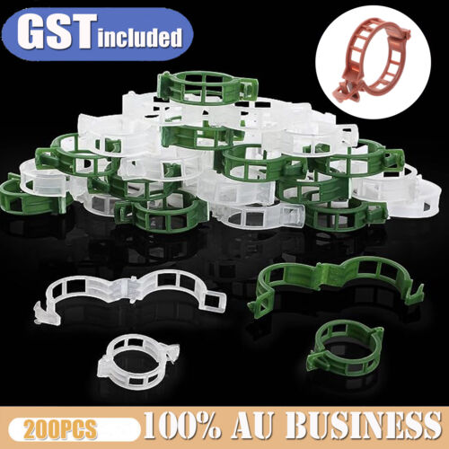 200PCS Tomato Greenhouse Ties Veggie Plant Support Clips Garden trellis Stake AU