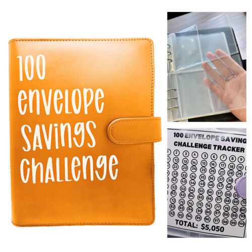 2PCS 100 Envelope Challenge Binder Budget Binder Savings Challenge Planner Book
