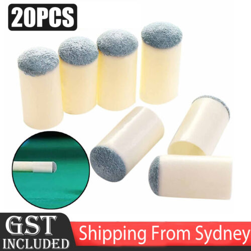 20Pcs Push On Pool Snooker For Billiard Cue Tips Head Cover 12mm Protect Tips AU