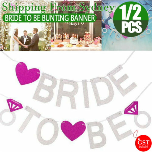 Bride to Be Banner – Silver Glitter Heart Bunting for Hens Night