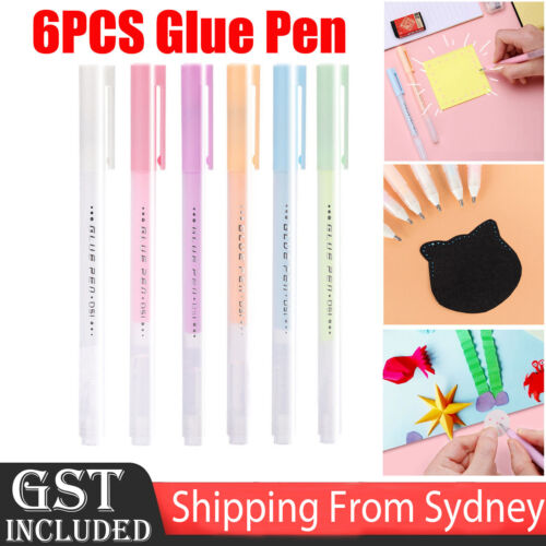 6Pcs Scrapbook Dispensing Glue Pen Precisely Controlling the Flow of Glue Pen AU