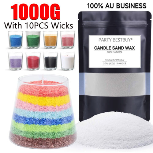1KG Reusable Candle materials Sand Wax for DIY Pearl Candle Art Design Craft AU