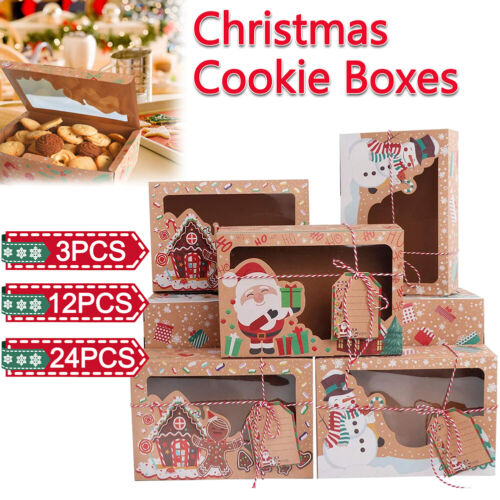 Christmas Cookie Candy Boxes Baking Gift Box Holiday Christmas Treat Box