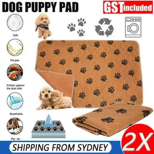 2PCS Washable Pet Dog Cat Puppy Training Pee Reusable Pads Cushion Absorbent Mat
