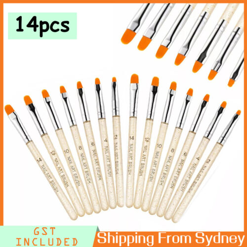 Nail Drawing Pen,Nail Art Pen Brush Acrylic Round Flat Painting Drawing Tools