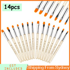 Nail Drawing Pen,Nail Art Pen Brush Acrylic Round Flat Painting Drawing Tools