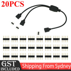 20x Male to Male 4 PIN RGB LED Strip Lights Controller Connectors 3528 5050 Lead