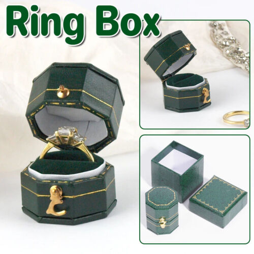 Green Mini Jewellery Box Ring Storage Organizer Case Small Travel Box for Rings