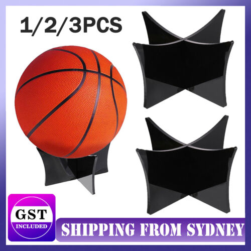 Football Ball Stand Display Black Acrylic Holder Soccer/Rugby/Basketball AU