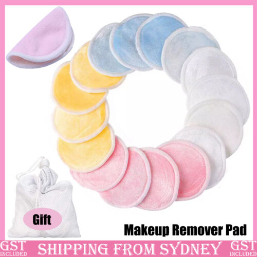 16PCS Microfiber Cloth Pads Makeup Remover Puff Face Cleansing Towel Reusable AU