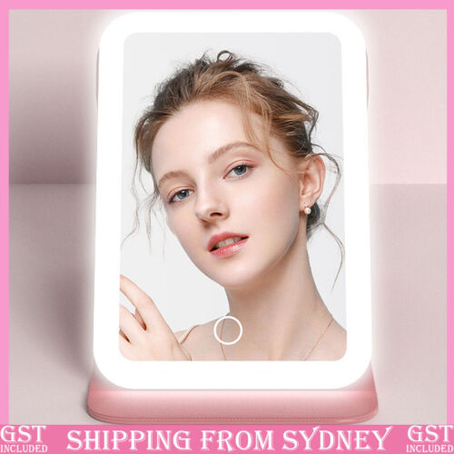 Rechargeable LED Light Cosmetic Makeup Mirror USB Touch Screen Home Desk Vanity