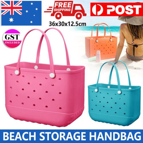 EVA Beach Bag Rubber Tote Bag Beach Storage Handbag Waterproof Travel Bag AU