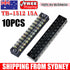 10X 15A 12 Positions Double Rows Covered Barrier Screw Terminal Block Strip Wire