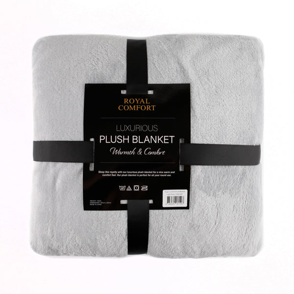 Royal Comfort Plush Light Grey Blanket - Lets Party