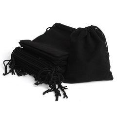 100PCS Velvet Drawstring Black Jewelry Storage Safety Case Gift Bags Pouches AU