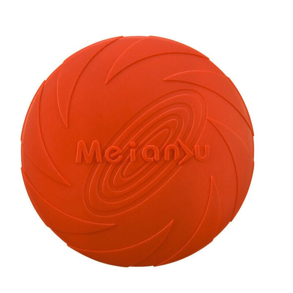 Dog Frisbee Rubber Pet Puppy Safe Exercise Fetch Outdoor Training Toy AU STOCK