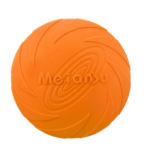 Dog Frisbee Rubber Pet Puppy Safe Exercise Fetch Outdoor Training Toy AU STOCK