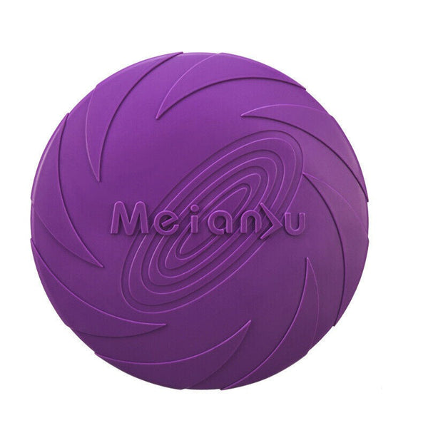 Dog Frisbee Rubber Pet Puppy Safe Exercise Fetch Outdoor Training Toy AU STOCK