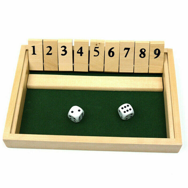 Shut the Box Board Game Wooden 10 Number Bar Drinking Games Dice 4 X Players AUS - Lets Party