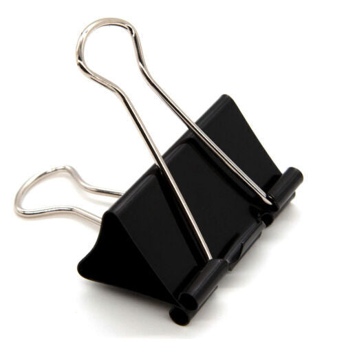 Foldback Clip Black Steel Binder Bulldog Clip Paper Office Document 19MM
