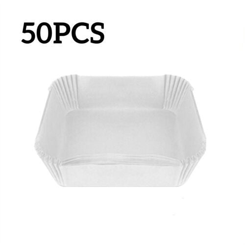 50/100x Disposable Liner Pan Parchment Oil Non-Stick Air Fryer Paper Baking Oven