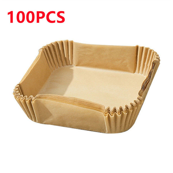 50/100x Disposable Liner Pan Parchment Oil Non-Stick Air Fryer Paper Baking Oven
