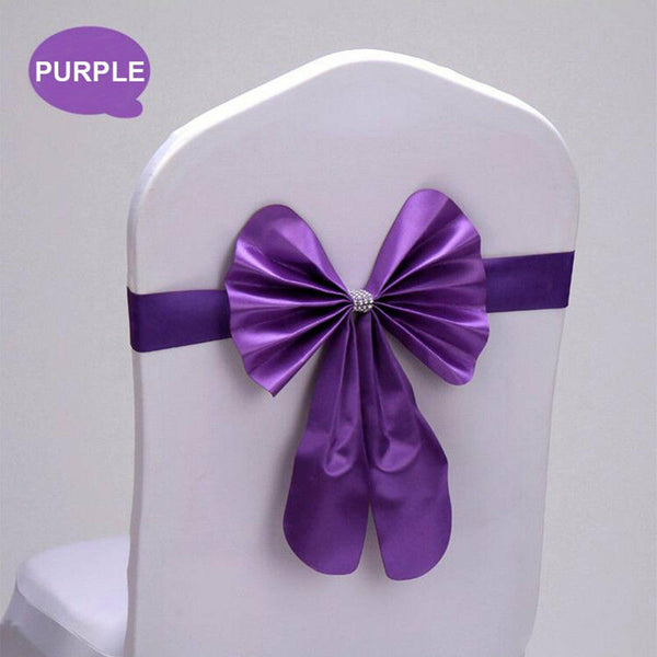 20X Satin Chair Sashes Cloth Cover Wedding Party Event Table Runner Home Decorat