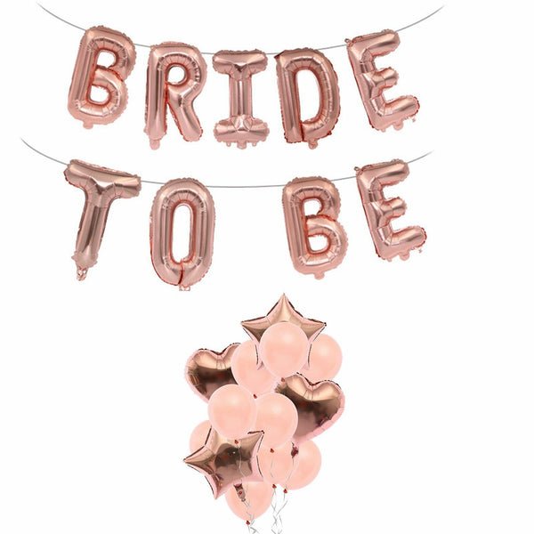 Rose Gold Bridal Shower Decorations Bride to Be Banner Engagement Ring Balloon A