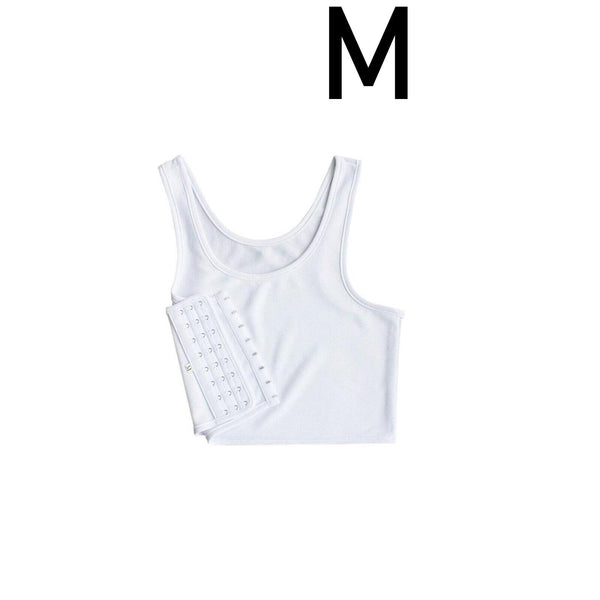 2PCS Women Buckle Short Chest Breast Binder Lesbian Trans Vest Corset Tomboy