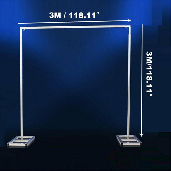 3X6M 3X3M Adjustable Telescopic Curtain Wedding Backdrop Stand Support Frame AU